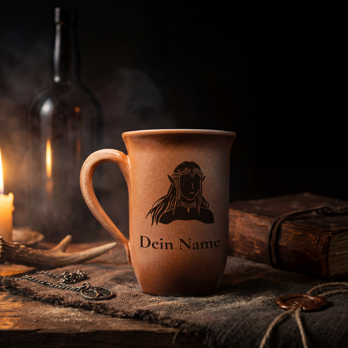 Tontasse Elf 0,4L – mit Name – Spezies Kollektion – Sandstein