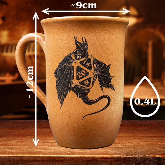 Lagerfeuer-Set „Drachenschatz“ – 4-teiliges Tassen-Set mit Deckel & Untersetzer