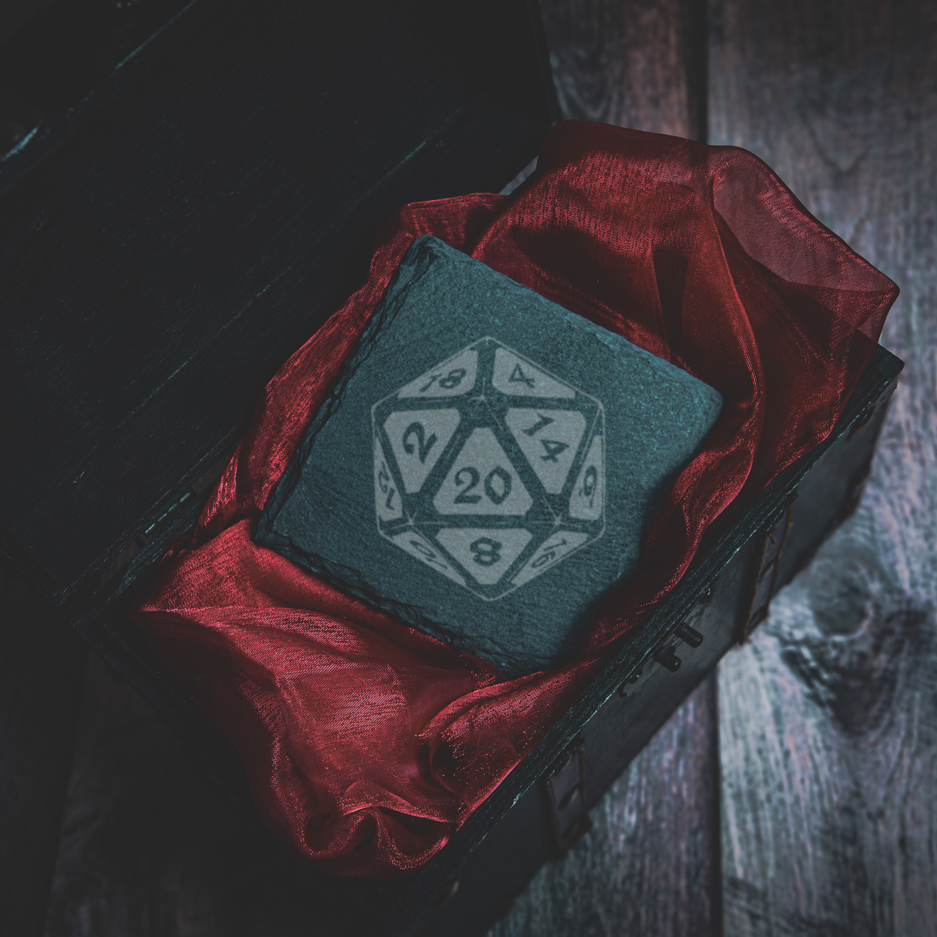 Untersetzer D20 aus Schiefer