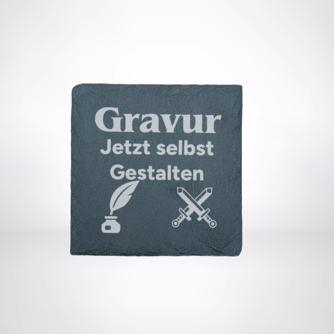 Personalisierter Getränke Untersetzer aus Schiefer - für LARP oder Pen & Paper