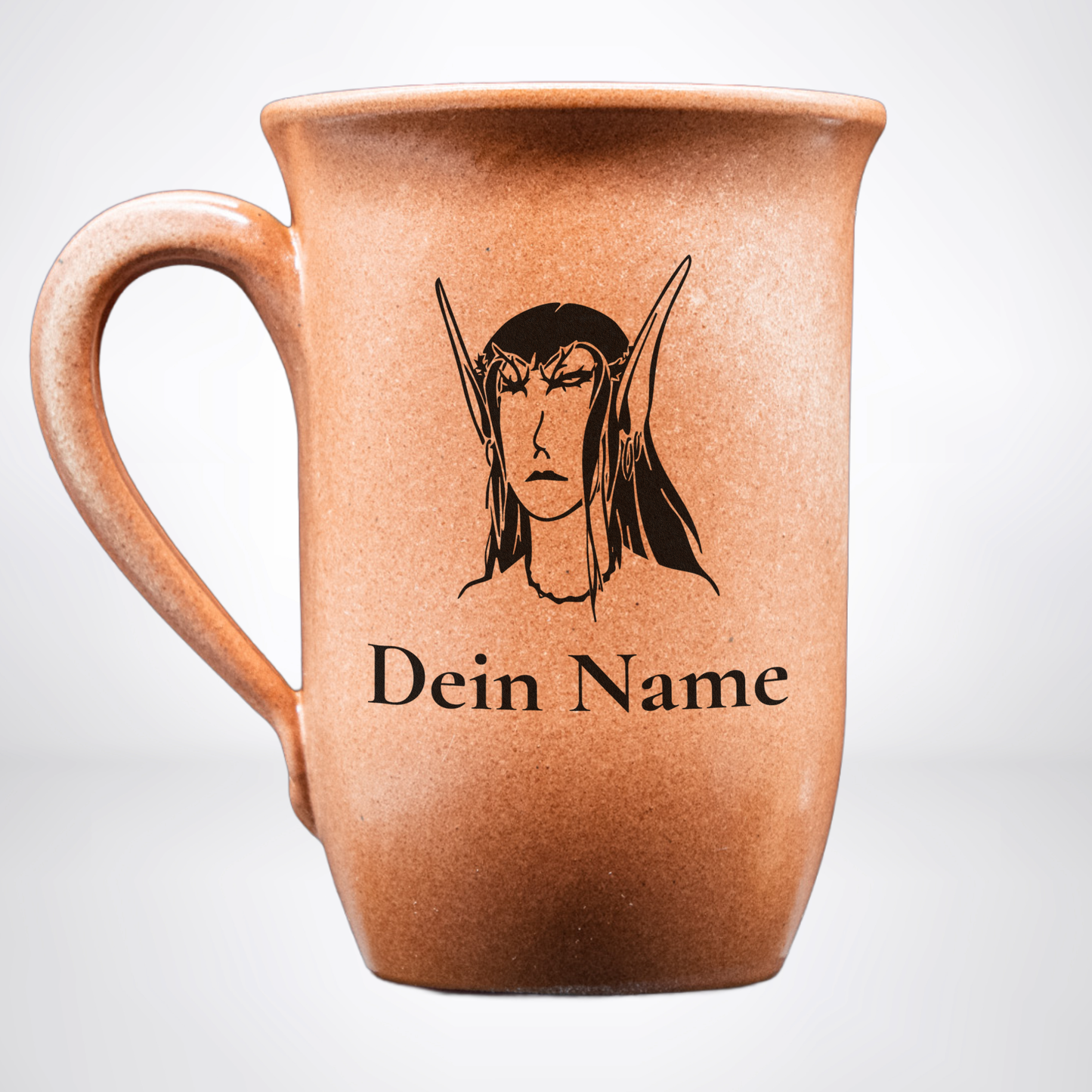 Tontasse Dunkelelf 0,4L – mit Name – Spezies Kollektion – Sandstein