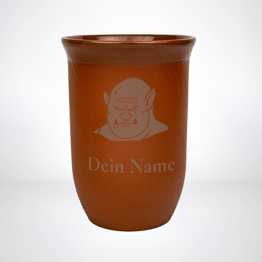 Tonbecher Ork 0,4L – mit Name – Spezies Kollektion – Natur