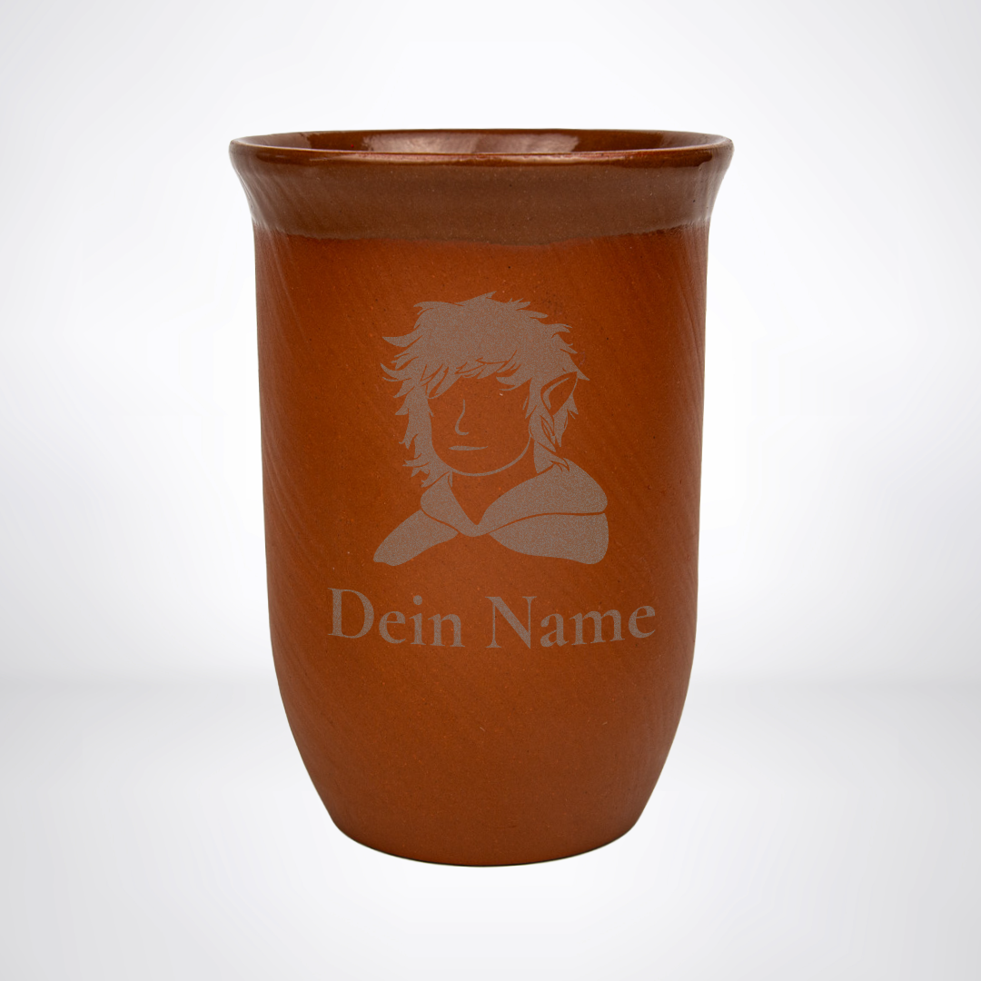 Tonbecher Halbling 0,4L – mit Name – Spezies Kollektion – Natur