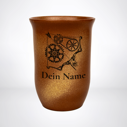 Tonbecher Artificer 0,4L – mit Name – Proficiencies Kollektion – Sandstein