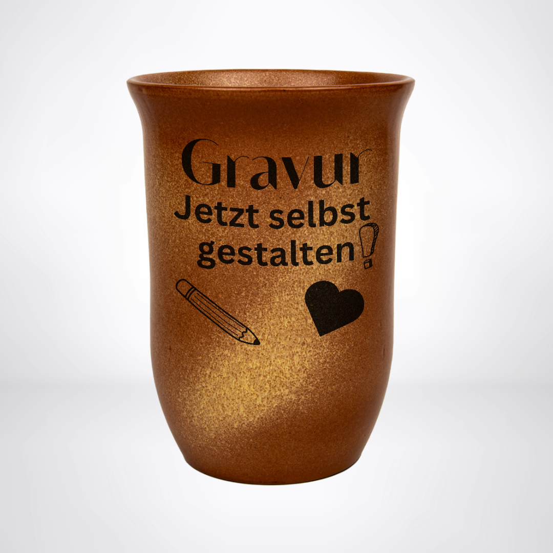 Personalisierter Tonbecher 0,4L Sandstein – frei gestaltbar