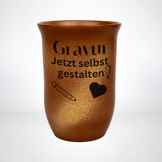Personalisierter Tonbecher 0,4L Sandstein – frei gestaltbar