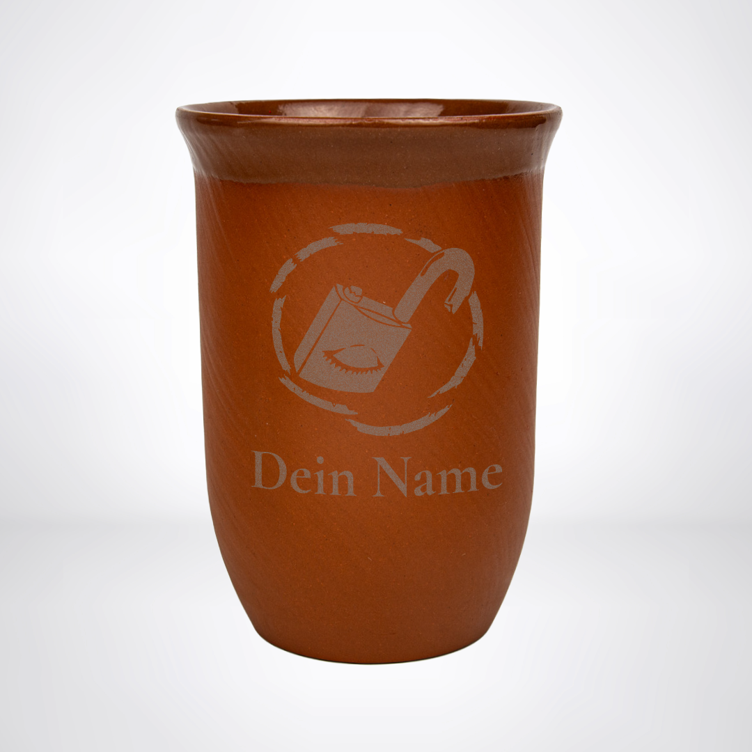 Tonbecher Dieb 0,4L – mit Name – Proficiencies Kollektion – Natur