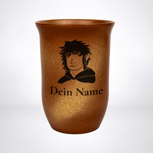 Tonbecher Halbling 0,4L – mit Name – Spezies Kollektion – Sandstein