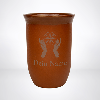 Tonbecher Heiler 0,4L – mit Name – Proficiencies Kollektion – Natur