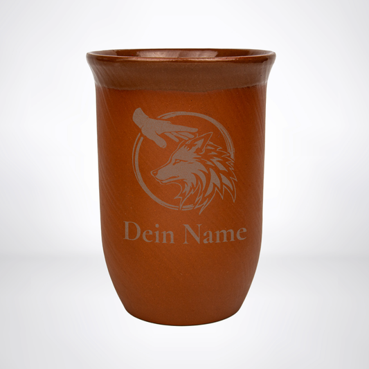 Tonbecher Bestienmeister 0,4L – mit Name – Proficiencies Kollektion – Natur