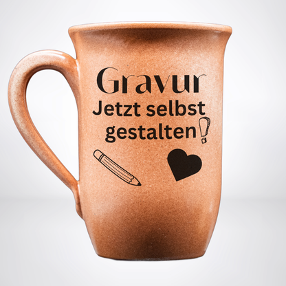 Personalisierte Tontasse 0,4L Sandstein – frei gestaltbar