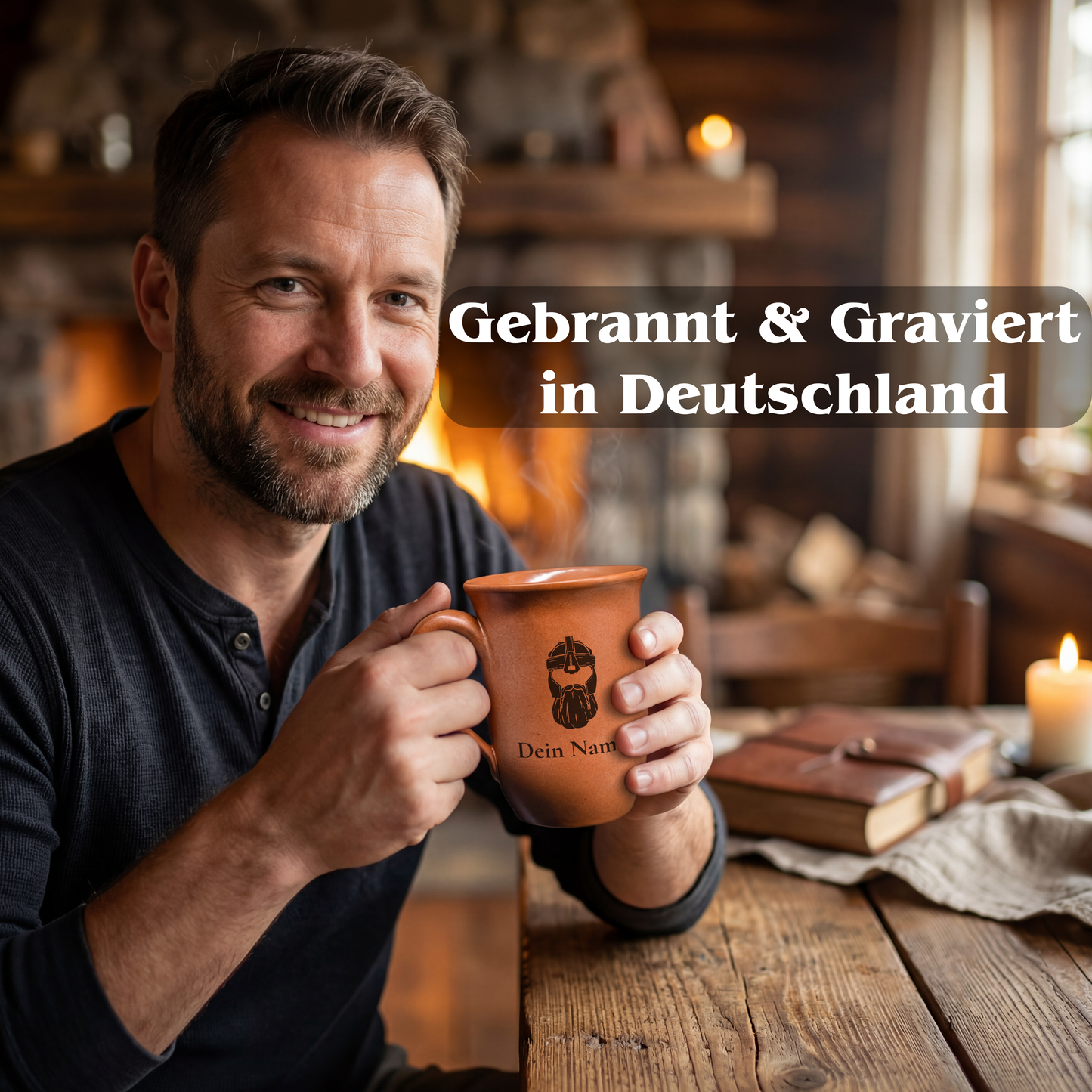 Tontasse Zwerg 0,4L – mit Name – Spezies Kollektion – Sandstein
