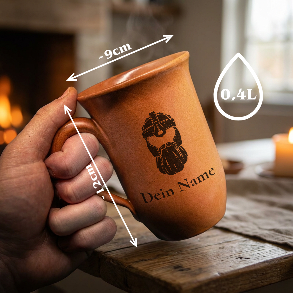 Tontasse Zwerg 0,4L – mit Name – Spezies Kollektion – Sandstein