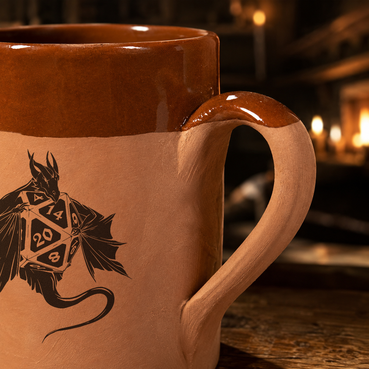 Tavernen-Tasse Drachenschatz aus Ton 0,33L