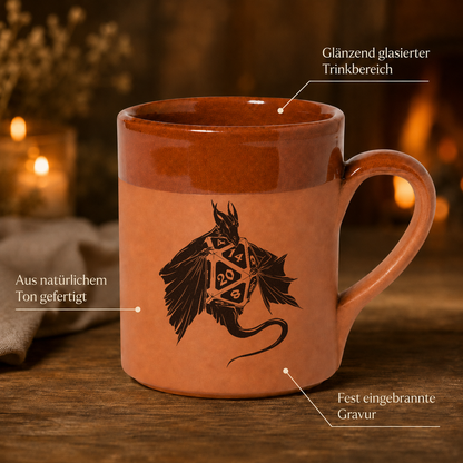 Tavernen-Tasse Drachenschatz aus Ton 0,33L