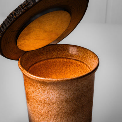 Holzdeckel für Becher – Erlenholz mit Rinde