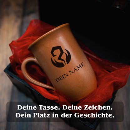 Tontasse 0,4L Druide  – "Sandstein" mit personalisierter Gravur (Symbol + Name)