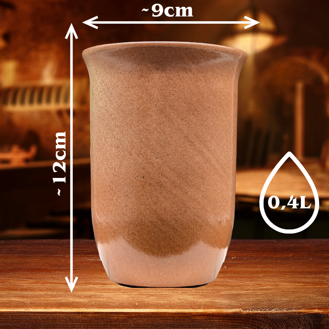 Tonbecher "Sandstein" 0,4L mit eigner Gravur – frei gestaltbar