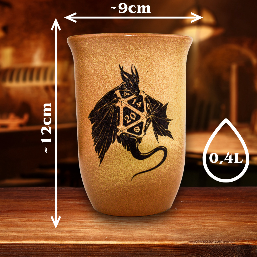 Tonbecher Drachenschatz - 0,4L - "Sandstein"