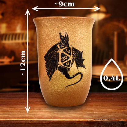 Tonbecher Drachenschatz - 0,4L - "Sandstein"