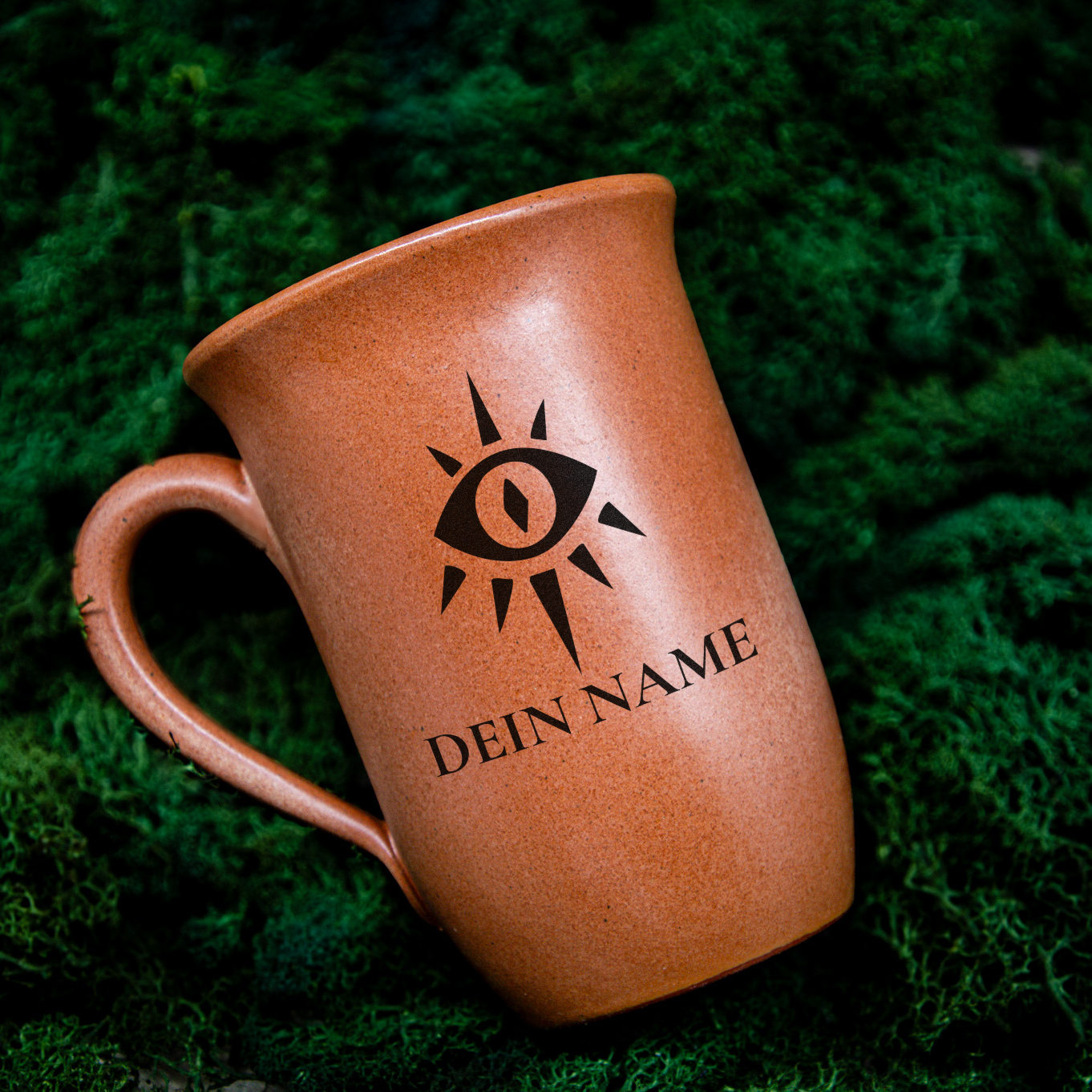 Tontasse 0,4L Zauberer – "Sandstein" mit personalisierter Gravur (Symbol + Name)