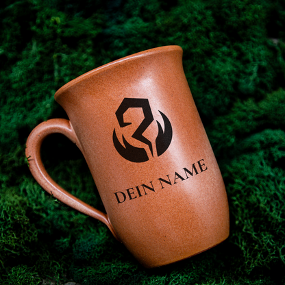 Tontasse 0,4L Druide  – "Sandstein" mit personalisierter Gravur (Symbol + Name)