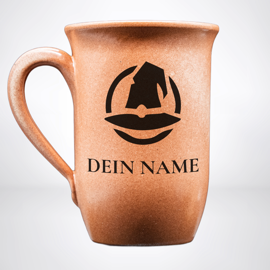 Tontasse 0,4L Magier – "Sandstein" mit personalisierter Gravur (Symbol + Name)