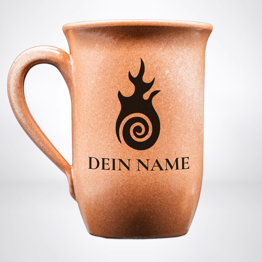 Tontasse 0,4L Hexenmeister – "Sandstein" mit personalisierter Gravur (Symbol + Name)