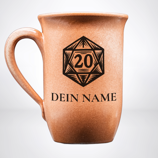 Tontasse 0,4L D20/DM – "Sandstein" mit personalisierter Gravur (Symbol + Name)
