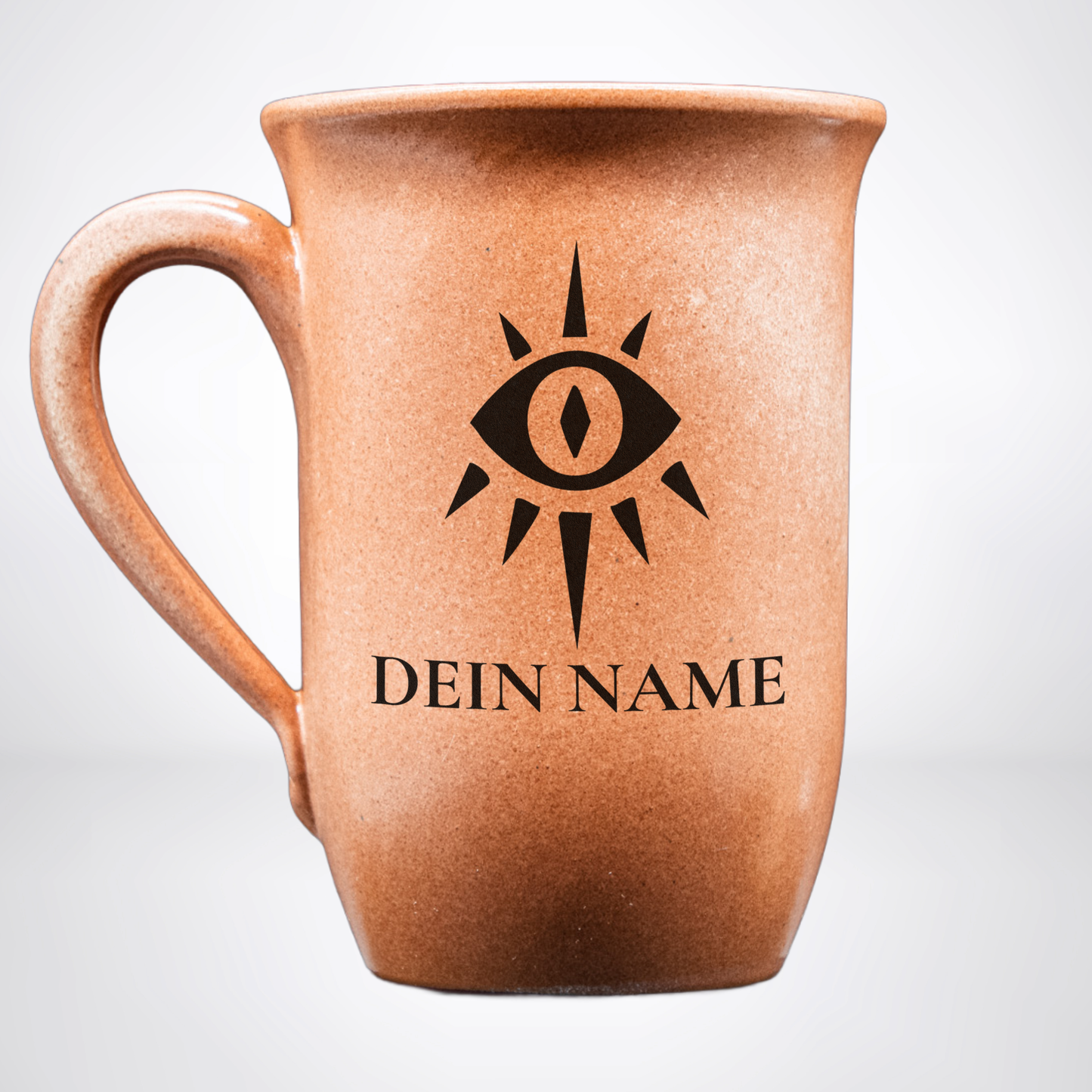 Tontasse 0,4L Zauberer – "Sandstein" mit personalisierter Gravur (Symbol + Name)