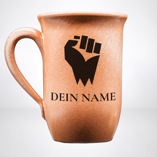 Tontasse 0,4L Mönch – "Sandstein" mit personalisierter Gravur (Symbol + Name)