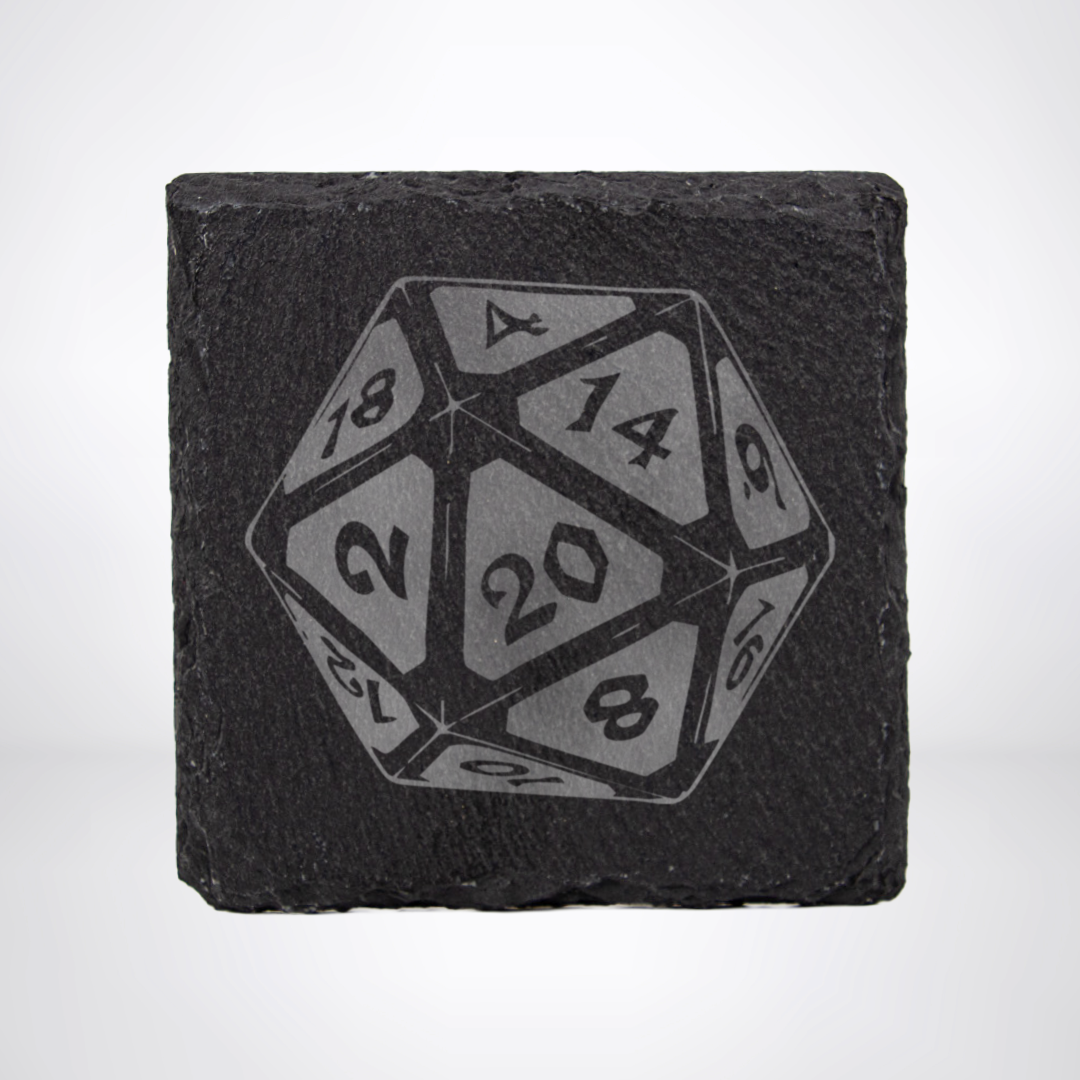 Untersetzer D20 aus Schiefer