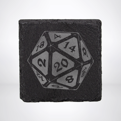 Untersetzer D20 aus Schiefer