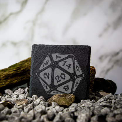 Untersetzer D20 aus Schiefer