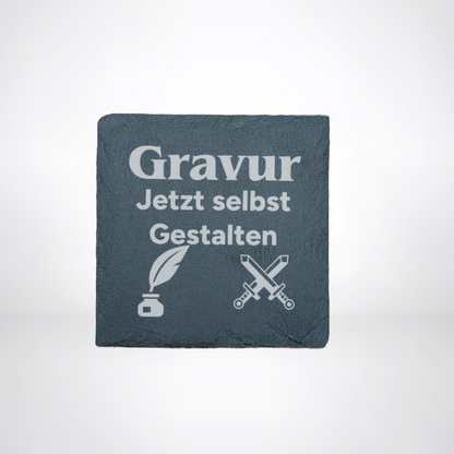 Personalisierter Getränke Untersetzer aus Schiefer - für LARP oder Pen & Paper