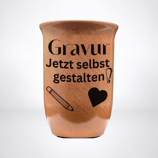 Tonbecher "Sandstein" 0,4L mit eigner Gravur – frei gestaltbar